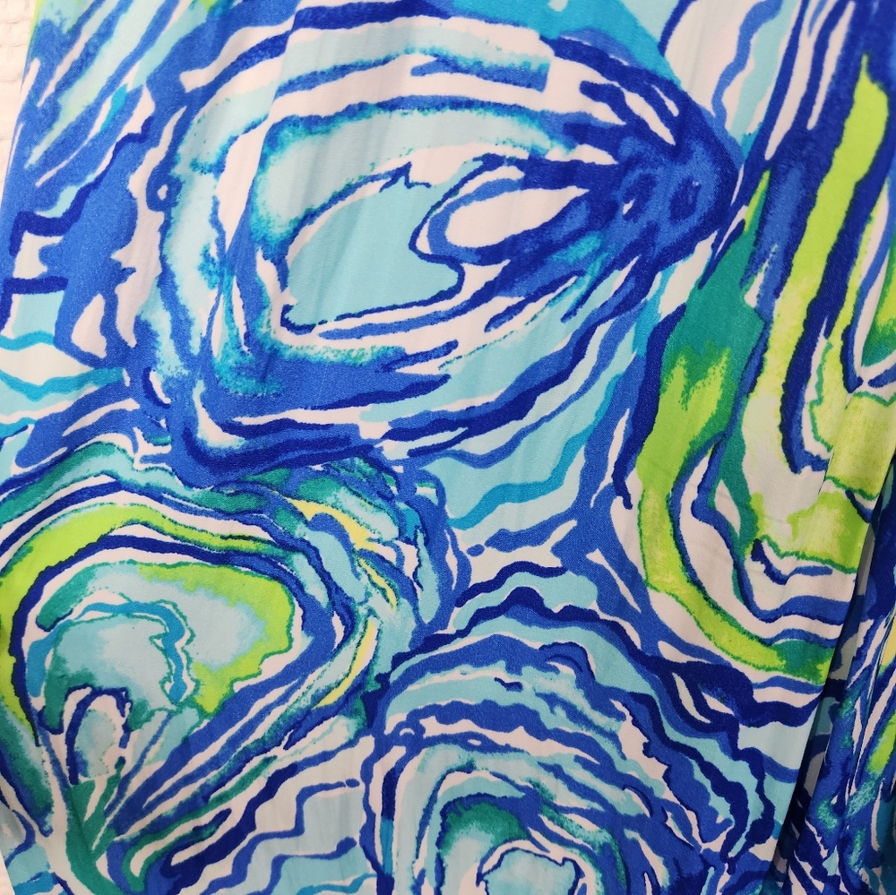 Lilly Pulitzer Blue Swirl Oyster Halter Jumpsuit - Picture 6 of 9